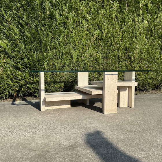 Image 1 of Tableaux Brutalist travertin