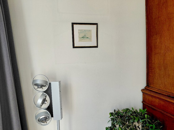 Atmospheric minimalist watercolor 'View in the Dunes' - Signed V. de Cock, Paintings & Drawings, Paper (photo 3 of 6)