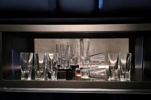 Murano-14 Carlo Moretti Italy heavy aperitif bar Bullet drinking glasses