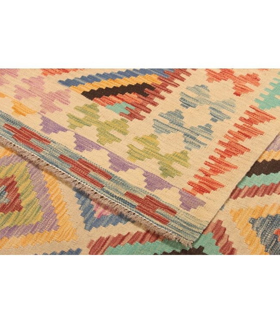 294x202cm Handgeweven Traditionele Kelim Vloerkleed Wol Tapijt, Rugs & carpets, Wool, Beige (photo 9 of 10)