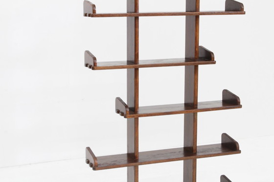 Image 1 of Vintage brutalist pyramid bookcase room divider