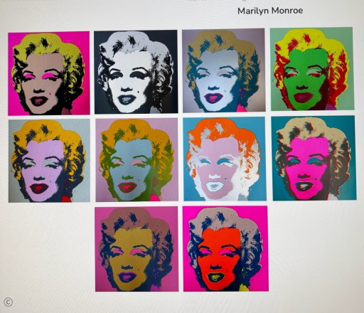 10 serigrafie di Marilyn Monroe 92cmX92cm dalla Blue Grass Edition.