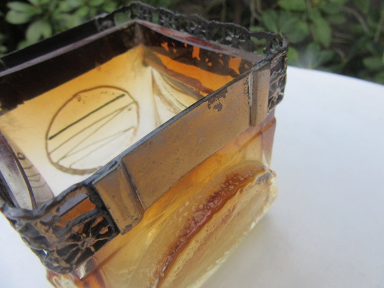 Image 1 of Turun Hopea Finnland Pentti Sarpaneva Gefäß aus Glas/Bonze, brutalistisch, 1972