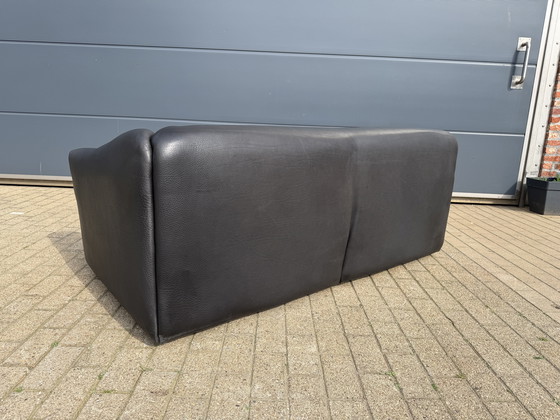 Image 1 of De Sede DS47 3-Sitzer in Büffelleder 5 mm NECK Schwarzes Leder, ausziehbarer Sitz