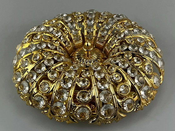 Image 1 of 60er 70er Jahre Lampe Peris Andreu S.A. Riper Plafoniere Deckenlampe Brass Glas