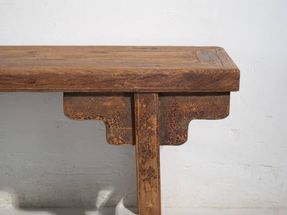 Antique long low bench in elm wood – China, circa 1930 – Benches (photo 38 of 40)
