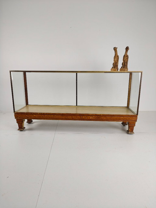 Bancone da negozio inglese antico in ottone – Modello stretto con misure in metri