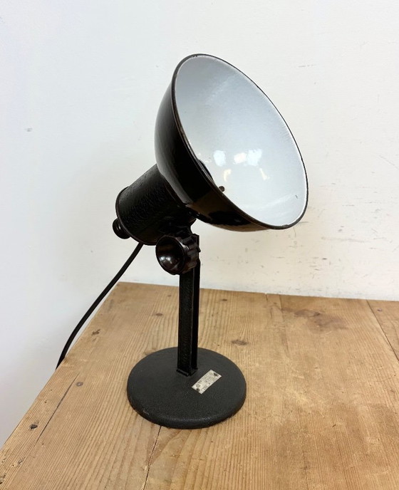 Image 1 of Vintage Black Enamel Table Photo Lamp, 1950s
