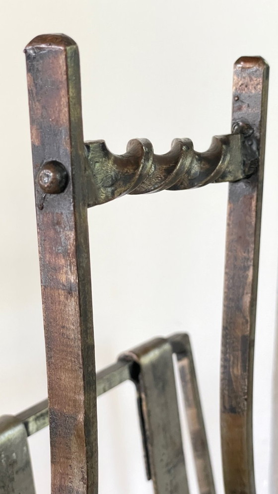 Image 1 of Vintage Brutalist Steel Magazine Rack