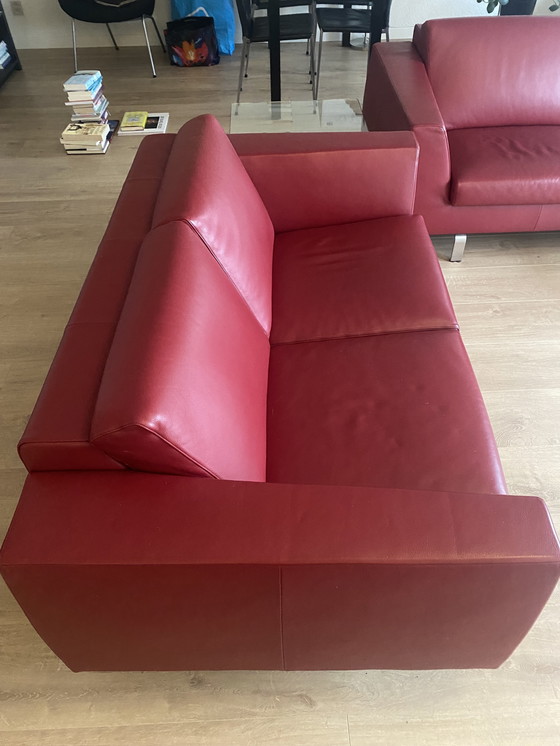 Image 1 of Gealux Trones Leather Sofa, Fold-out