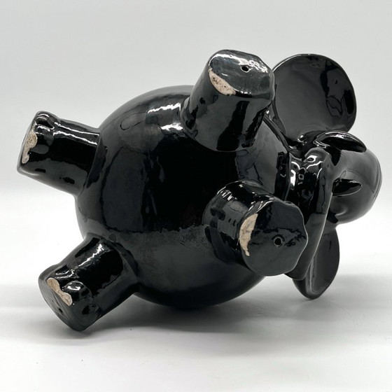 Attribué à Walter Bosse – Cache-pot/jardinière éléphant – Céramique autrichienne vintage – Scheibbs Keramik (photo 6 of 12)