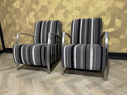 2X Gorgeous Tube Frame Armchair / Armchair,