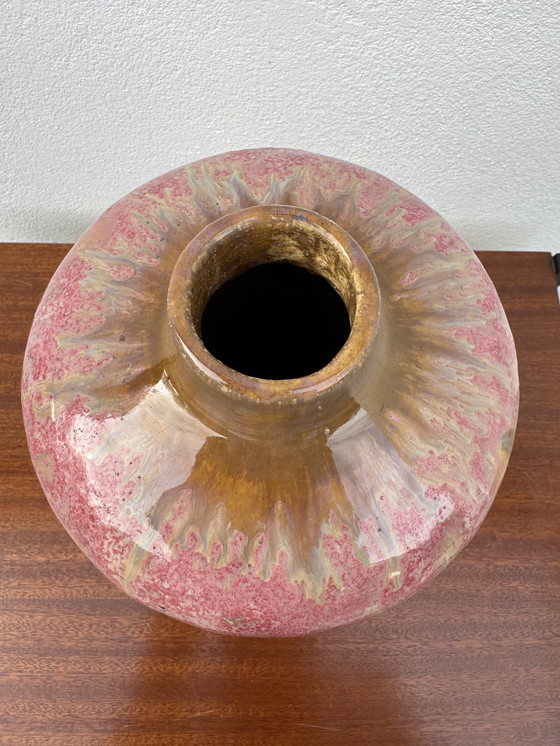 Image 1 of Vaso in gres smaltato rosa Art Déco