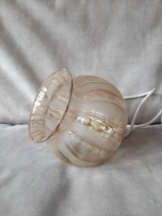 Image 1 of Vintage bubble hanglamp | Vintage bol amberkleur jaren 60