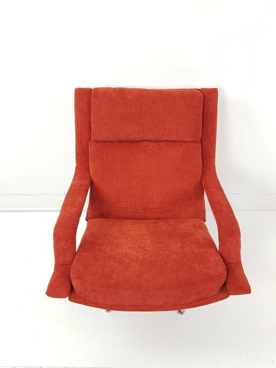 Poltrona girevole vintage Artifort | Poltrona reclinabile (Pietra) Rossa – Poltrone, Metal, Textile (photo 9 of 12)