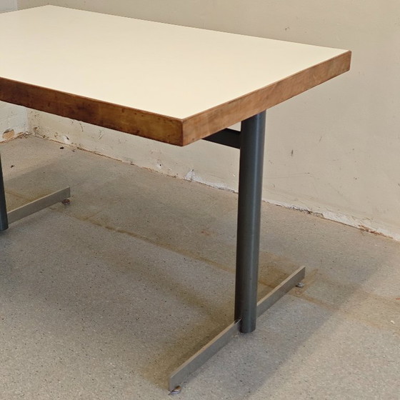 Image 1 of Table de salle à manger vintage en bois et métal