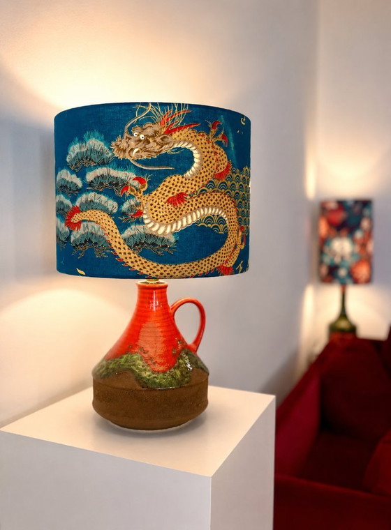 Image 1 of Upcycled Fat Lava lamp with Japanese shade
