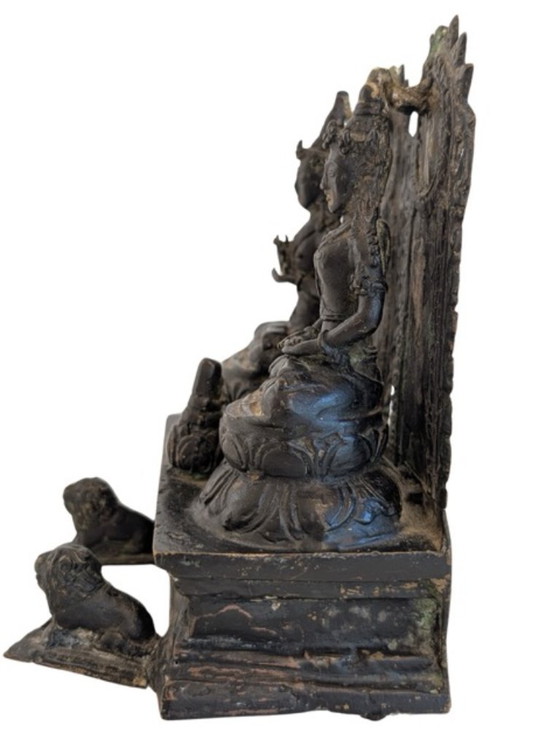 Image 1 of Antique Gilt-Bronze House Altar with Shiva and Parvati – Nepal, 18th Century