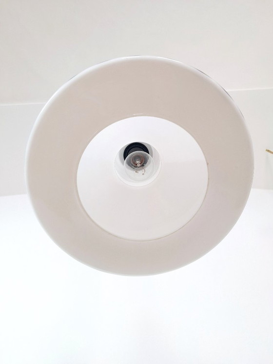 Image 1 of Mid-century White Opaline Glass Pendant Light / Vintage Ceiling Lamp / Retro Lightning / Home Decor / Yugoslavia / 1970s
