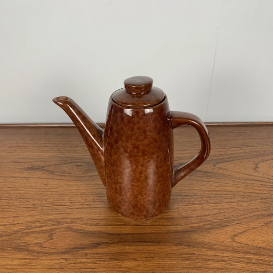 Image 1 of Ceramic Teapot / Coffee Pot, "Leopard-Tortoiseshell" Finish, 1960-70