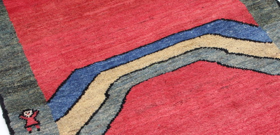 Image 1 of Alfombra oriental persa original Gabbeh Ghashghai, 202 cm x 118 cm, antigua, natural
