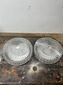 2 large vintage crystal prism ceiling lamps