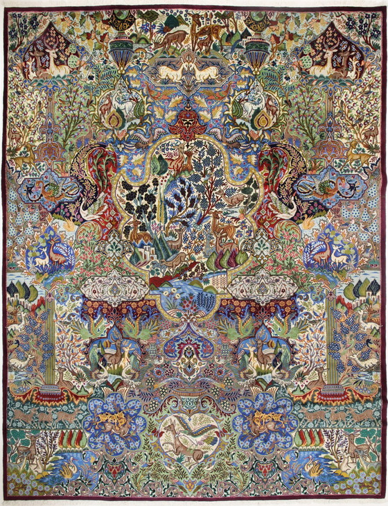 Image 1 of Tapis persan original noué à la main Kashmar Fein Paradise Design 393 X 300 cm Top Condition