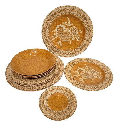 54-delig serviesset “Paniers Fleuris”, Limoges porselein, Patrick Frey, jaren 90 – Frankrijk