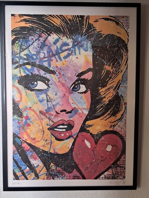 GONGAS - Upraising - Lithographie d'artiste encadrée