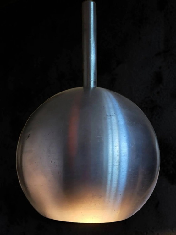 Pendant lamp "Eyeball" in brushed aluminium, Space Age (photo 8 of 12)