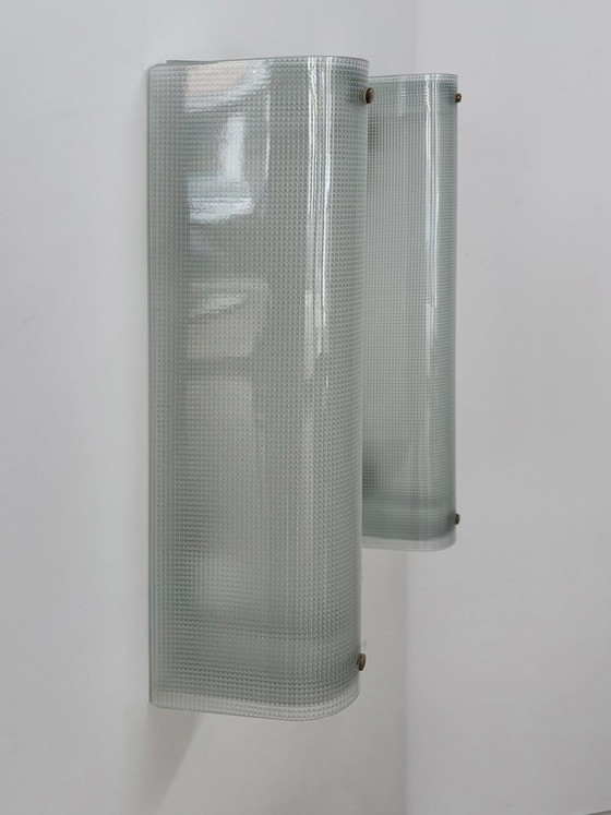 Glass Wall lights, Italy, 1950s, set of 2 – Metal (photo 8 of 14)