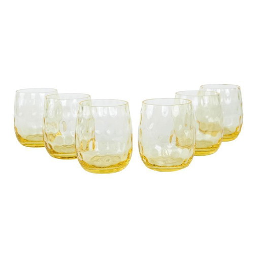 Set van zes glazen, Italiaans design, jaren 70, gemaakt in Italië.