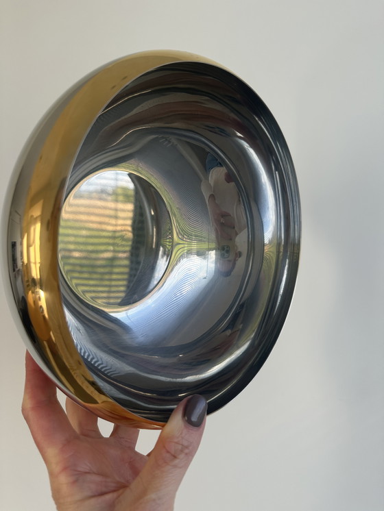 Image 1 of 2 insalatiere vintage Alessi - Acciaio inossidabile argento e oro