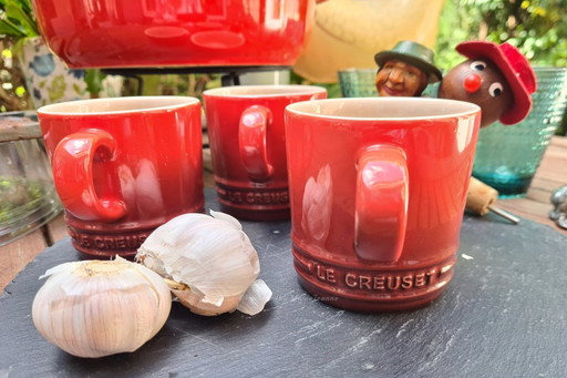 3x Le Creuset cup for coffee or other beverage- cherry red-200ml