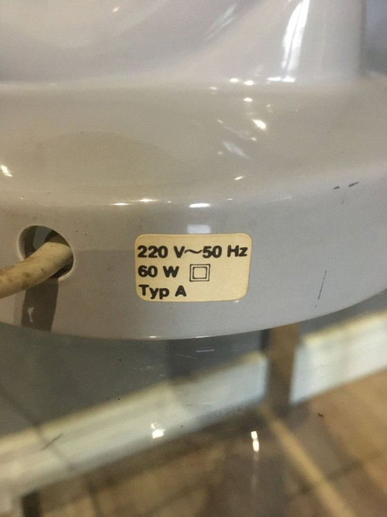 Lampada da tavolo vintage a forma di ombrello, anni '70, Lampade da tavolo, Plastica, Tessile, Grigio, 1970 (foto 7 di 7)