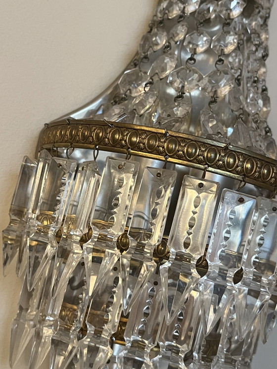 Image 1 of Set Of 2 French Pocket Chandelier Wall Lights Crystal Pendants