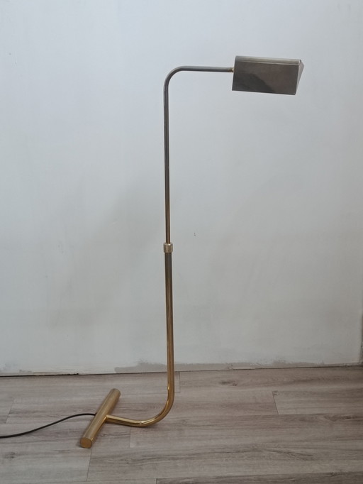 Lampadaire laiton contrepoids Roger Nathan 1970s