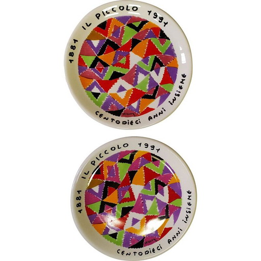 Pair of vintage plates by Missoni Ottavio, 1991