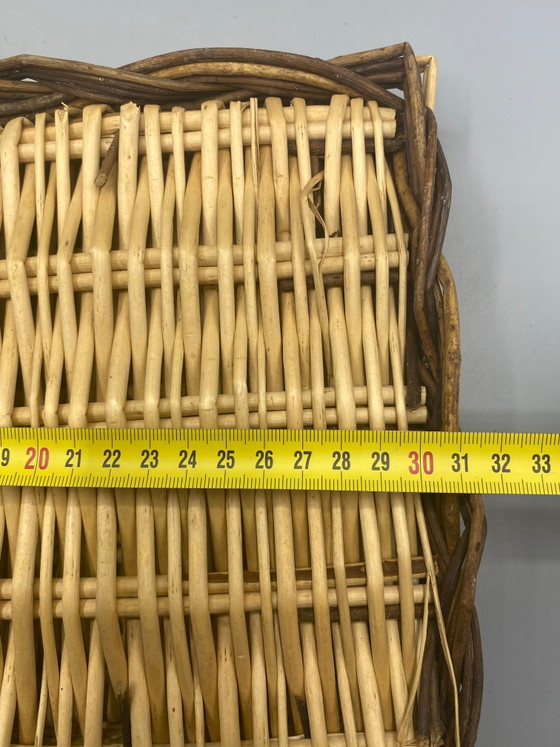 2 vassoi rettangolari vintage in vimini intrecciato – Oggetti decorativi, Wicker (photo 4 of 5)