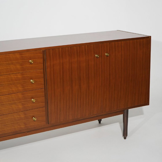 Wooden Sideboard With Brass Knobs, 1960s (photo 12 of 15)