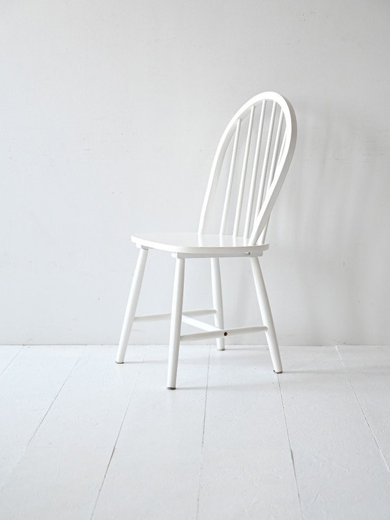 Image 1 of 4er-Set moderne weiße skandinavische Stühle