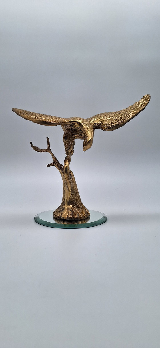Image 1 of Image, Aigle en laiton se posant sur une branche

- 26 cm - Laiton