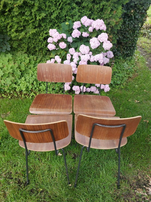 4 Gispen school chairs - estimated 1970s