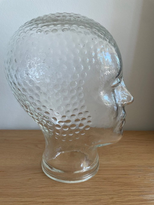 Glass Vintage Headphone Head 1970s
