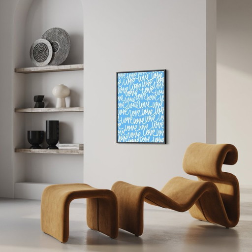 LA POINTE – Himmelblaue Liebe – Gerahmte Künstlerlithografie