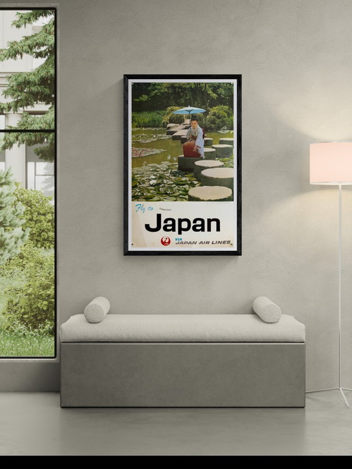 🛫 Fly to Japan — Inner Garden of Heian Shrine, Kyoto – c.1965 – Original Poster by Japan Air Lines |  100.5 × 62.5 cm | Japan