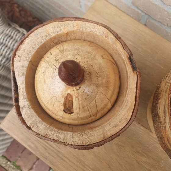 Set di 2 vasi in legno torniti a mano con bordo in corteccia (30 cm e 24 cm) – Oggetti decorativi, Wood (photo 11 of 14)