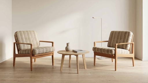 Ensemble de 2 chaises longues en teck style danois Mid-Century