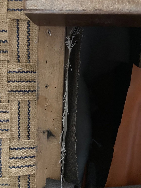 Image 1 of Indrukwekkend paar Art Deco leren fauteuils. 1940s.