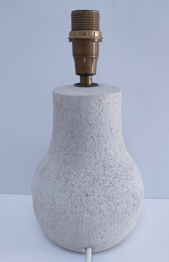 Lampada in pietra intagliata anni '90, Lampade da tavolo, Beige, Vintage (foto 9 di 14)